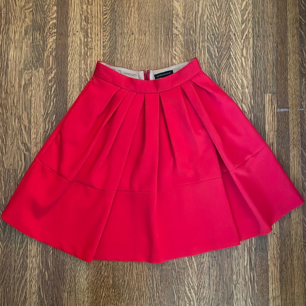 Banana Republic Red Pleated Skirt